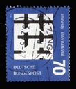 A stamp printed in Germany shows Broken Bars of Prison Window, Ã¢â¬ÅAmnesty International,Ã¢â¬Â